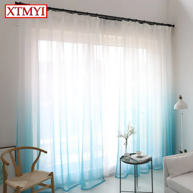 Moderne tule gordijnen woonkamer Bruin \\ blauw slaapkamer voile ... Moderne tule gordijnen woonkamer Bruin \\ blauw slaapkamer voile ...
