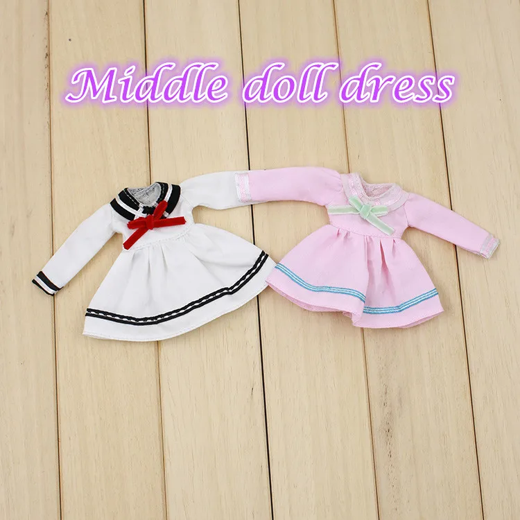 

middie doll 20cm white pink with red bow student dress uniform 1/8 toy gift