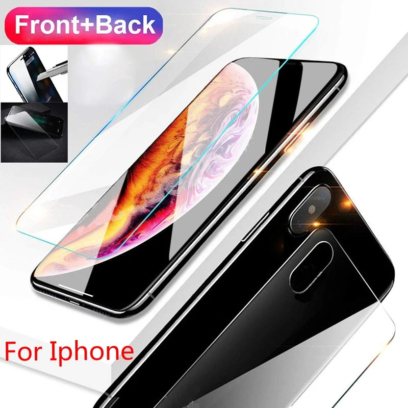 

HD Clear Front Back Screenprotector Tempered Glass for iPhone 7 plus 5s 5 se xs max xr x Screen Protection Protective Film Vetro