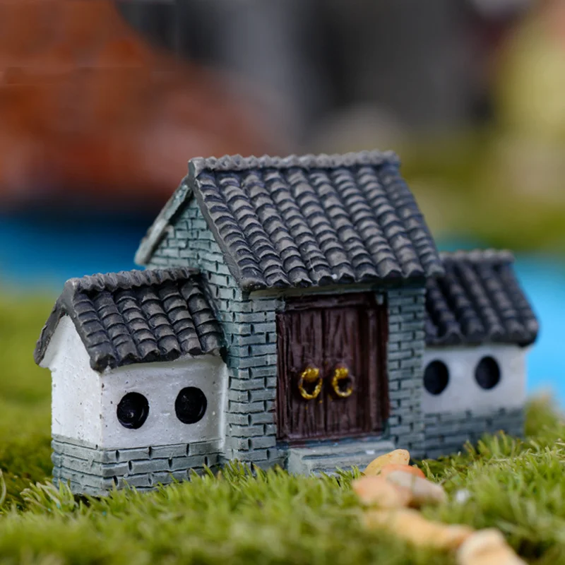 

1pc Creative ancient city gate DIY House Villa Woodland Fairy Planter Garden Home Decoration Yard Decoration Resin figure toy