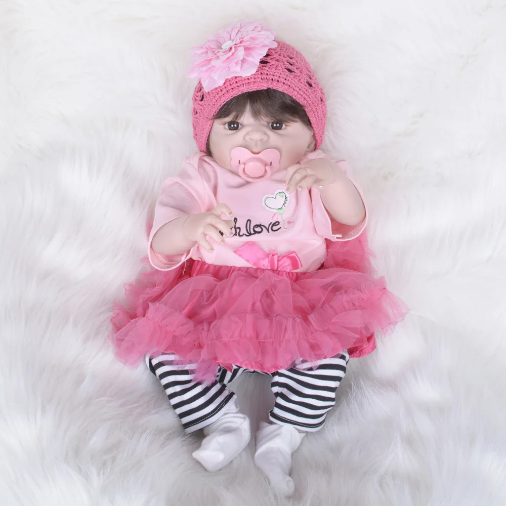 

Superior Quality Cute Kids Reborn Baby Doll 55cm Soft Lifelike Newborn Doll Girls Toy Birthday Gifts For Child Early Education