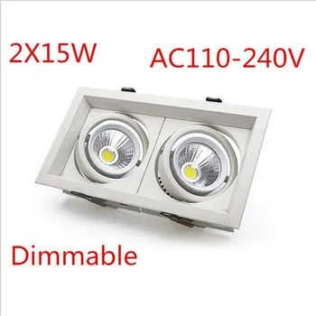 

Double 2*15W LED Downlight Dimmable 30W LED Ceiling LED Dared Light AC85-265V Spotlights Warm/Cool White Plafond Recessed Lamps