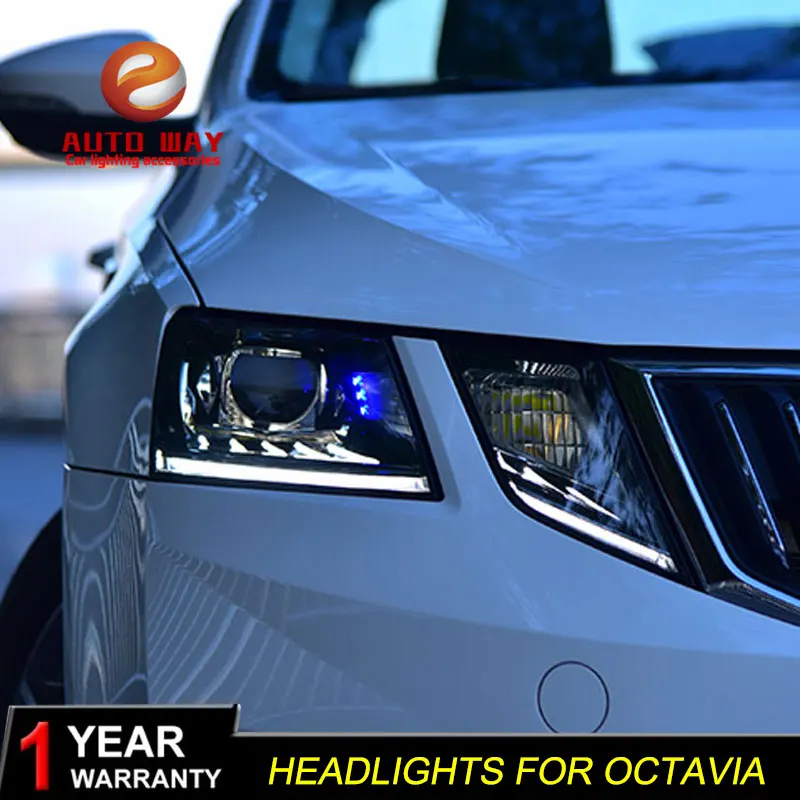 

high quality Car styling case for Skoda Octavia 2018 Headlights LED Skoda Octavia Headlight DRL Lens Double Beam HID Xenon