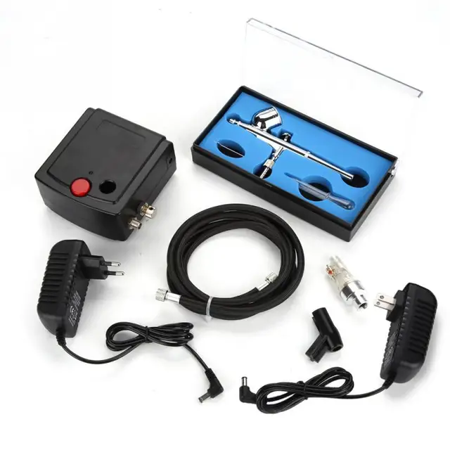 Art Paint Gun Mini Compressor Inkjet Spray Gun Spray Tattoo Nail Beauty Nails Art Paint Gun Set 100-240V