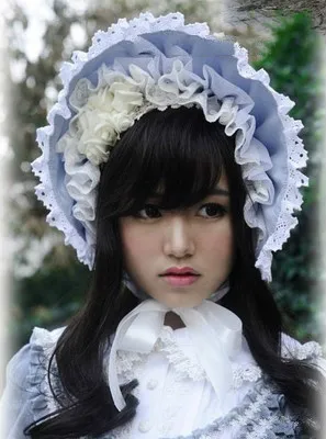 

Princess sweet lolita gothic lolita bonnet beautiful dress lace bonnet brim stand moldable plastic tin wire baby hat ribbon