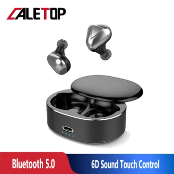 

CALETOP T50 TWS Bluetooth Earphone 5.0 Mini Wireless Earbuds Touch Control Sport Ear Stereo Cordless Headset with Charging box