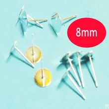 Яркий посеребренные~ с 8 мм Pad 1000 шт сообщение и 1000 Пьеса Пробка~ ювелирных изделий Выводы