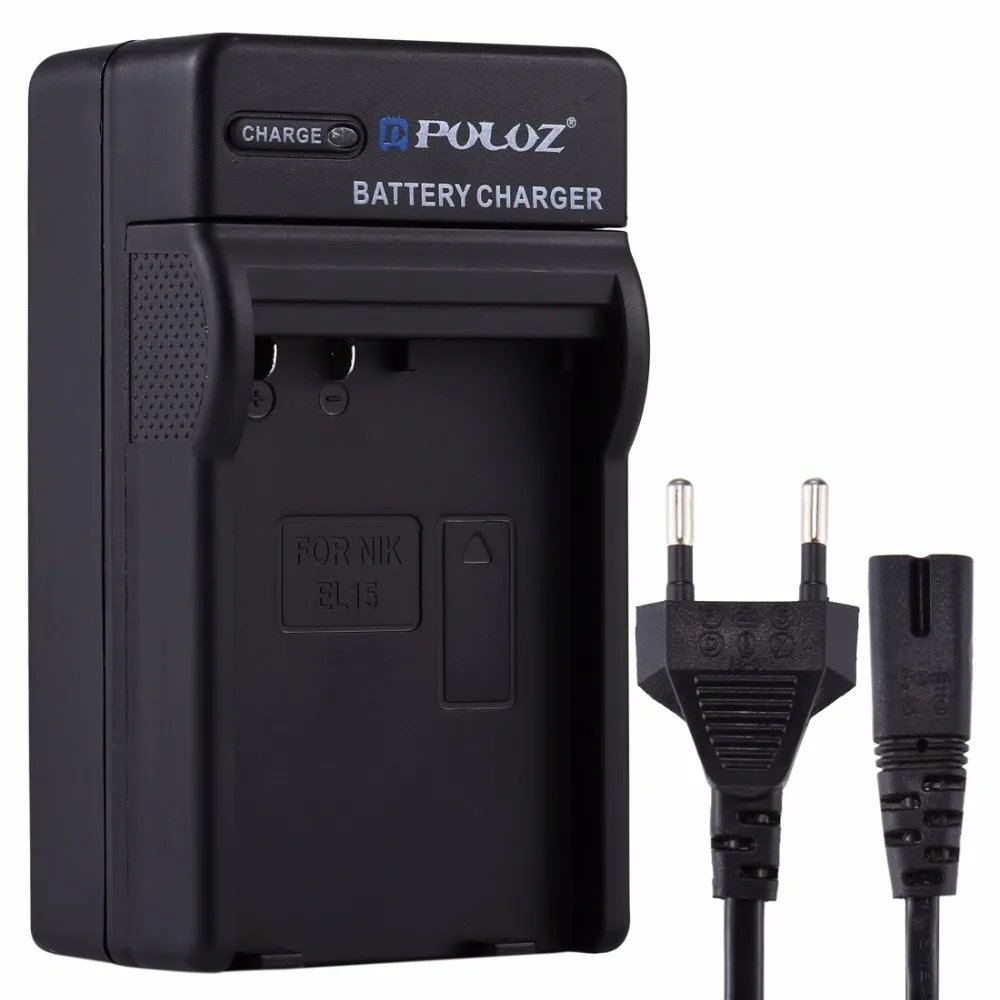 

PULUZ EU Plug Battery Charger with Cable for Nikon EN-EL15, D800, D7500, D7100, D500, D810, D750, D850, D800E Battery