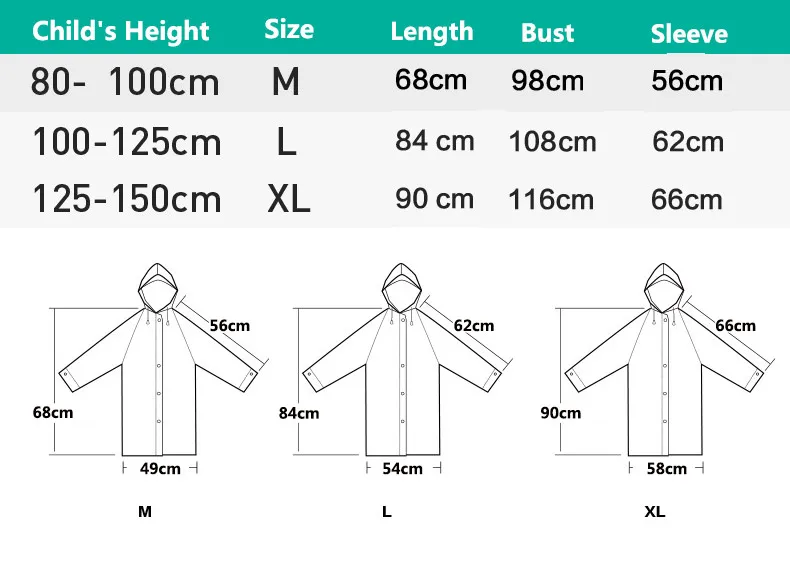 Детский плащ на открытом воздухе Touring обувь для мальчиков девочек детский дождевик одноцветное Цвет Пластиковые дождевики ученики пончо