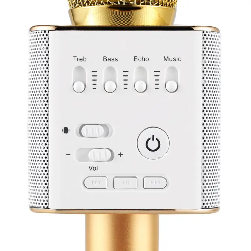 KTV петь проводной микрофон Микрофон Q9 Беспроводной bluetooth-микрофоны с Динамик Мини проектор для домашнего открытый КТВ для Iphone