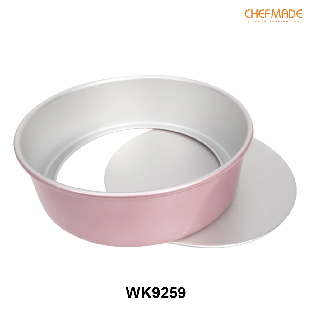 

CHEFMADE Anodized Round Cake Mold with Removable Bottom,10-Inch Non-Stick Anodized Cake Pan,FDA Approved For Kitchen Oven Baking