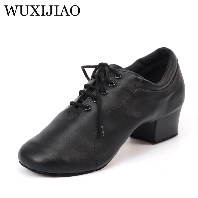 

WUXIJIAO Real leather ballroom dancing shoes men's Latin dance shoes 4.5 cm Can be customized size shoes