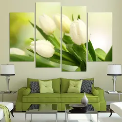 4 панели Очаровательная тюльпан настенная краска ing Home декоративная картина краска на принты без рамок