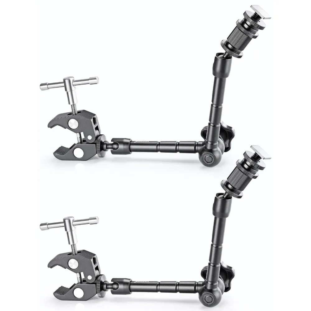 

Neewer 2 PCS 11"/28cm Adjustable Friction Power Articulating Magic Arm+Large Super Clamp Crab Pliers Clip for DSLR Camera Rig