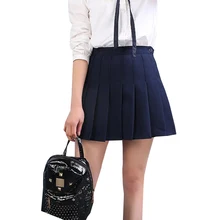 Весенне-летние стильные юбки с высокой талией Новая модная женская плиссированная юбка плюс размер школьная Повседневная плотная Мини-Юбка Saia AB201