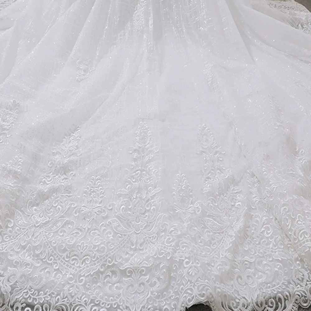 Robe De mariée Princesse De Luxe 2019 новое специальное бальное платье принцессы на шнуровке с короткими рукавами и бусинами, свадебные платья, Турция