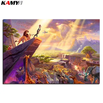 

5D Diy diamond painting cross stitch cartoon lion king Full Square Diamond embroidery Needlework Rhinestone Mosaic decor B627