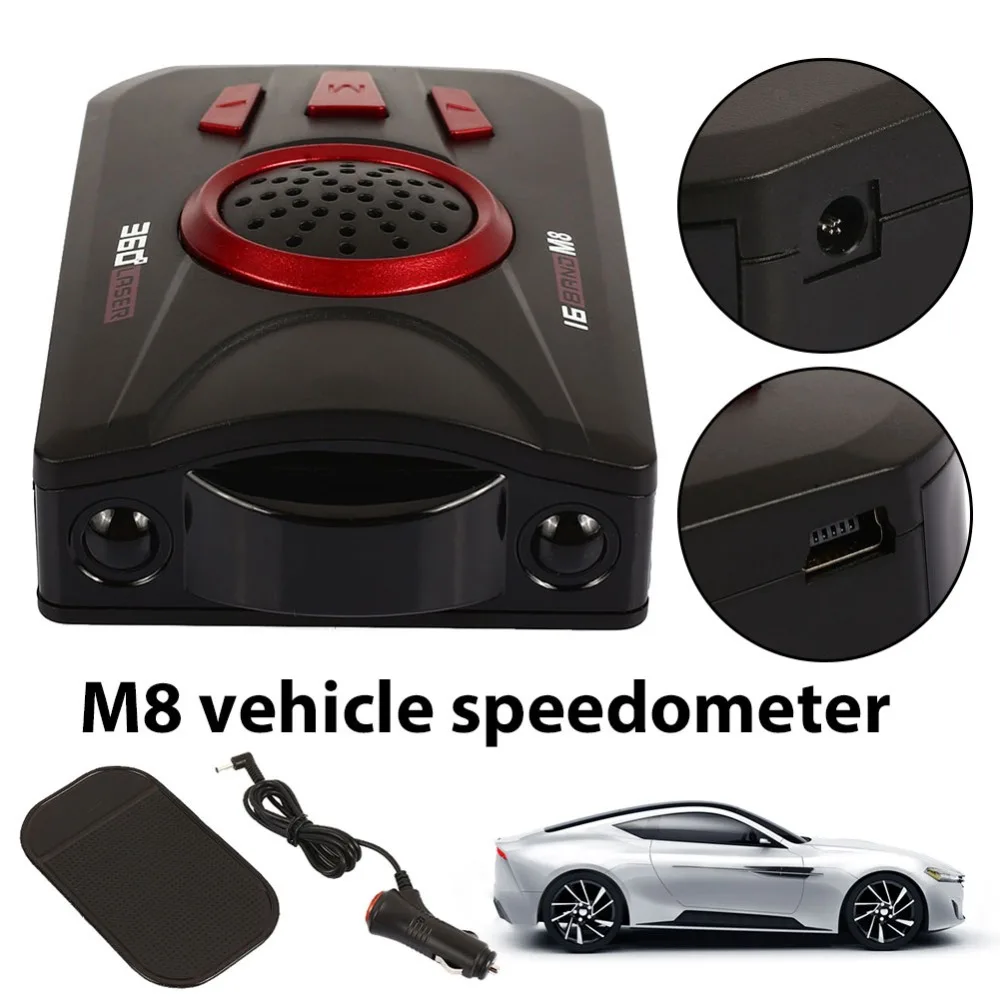 

Vehemo Car Radar Detector 16 Band Voice Alert M6 7 8 Anti Radar Detector LED Display Car Speed Testing System For all cars