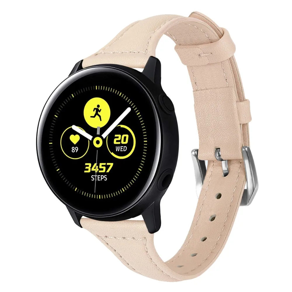Ремешок кожаный для Samsung Galaxy Watch Active браслет из натуральной кожи 42 мм Gear Sport 93005 20