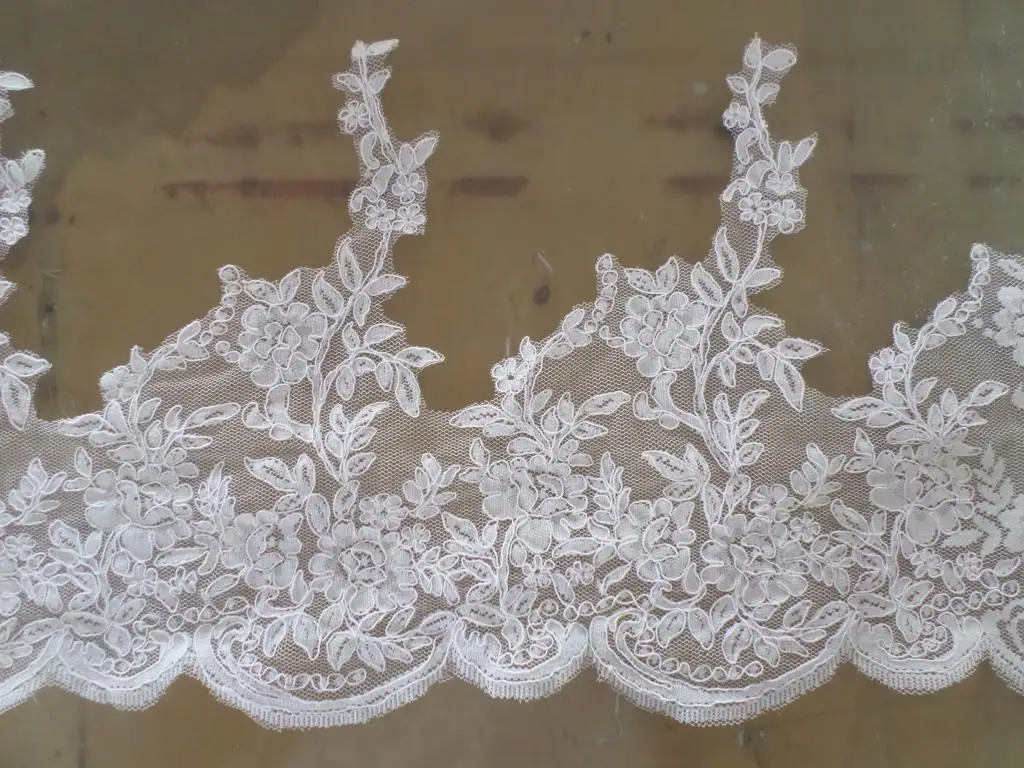 32cm New Design Corded Lace Trim, Ivory Bridal Lace Trim, Off White