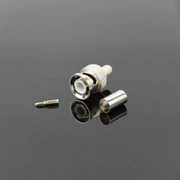 

50pcs High Quality BNC Connector Cold Pressed Q9 Connector Pure Copper Needle BNC Monitoring Video Adapter BNC Three-piece
