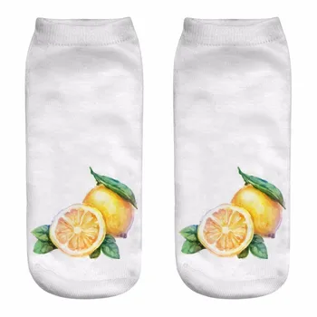 

DROPSHIP 2018 New Arrival Fashion Socks Cute Work Cotton Socks 3D Fruit Sketch Print Medium Women Men Socks Freeship #J06