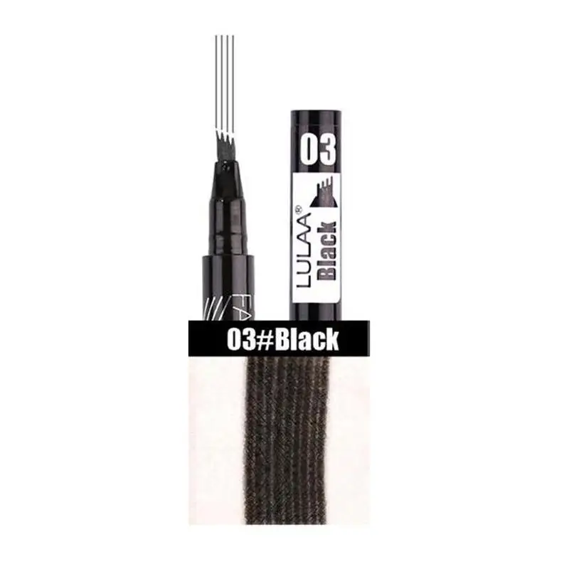 LULAA, водостойкая натуральная ручка для бровей, четыре когти, тени для бровей, макияж, четыре цвета, карандаш для бровей, коричневый, черный, серый - Цвет: C