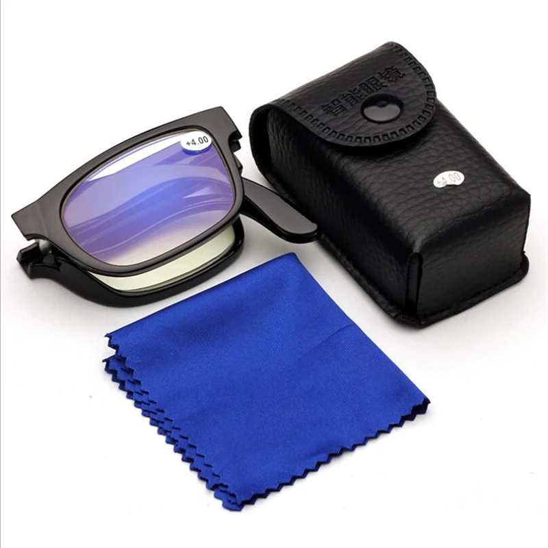New Folding Anti reflective Clear Presbyopic Glasses Black Frame