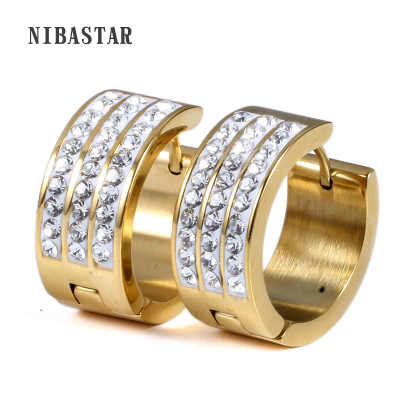 

Romantic Jewelry crystal three rows crystal Earrings for women