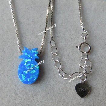 

20pcs/lot Pineapple Fire Opal Necklace 925 Sterling Silver Pineapple Opal Necklace Pineapple Opal Necklace for Gift