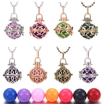 

1pcs Mexico Chime Music Locket Ball Caller Necklace Vintage Pregnancy Necklace for Aromatherapy Essential Oil Pregnant Women