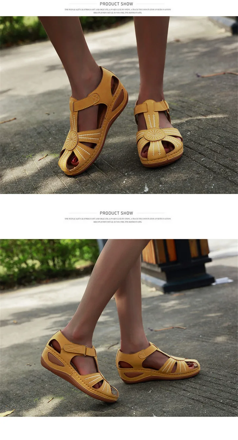 YAERNI/большие размеры; модные летние женские босоножки; Женская Удобная пляжная обувь; легкая обувь на танкетке и высоком каблуке
