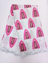Белая + розовая африканская кружевная ткань с камнем высокого качества швейцарская вуаль кружева швейцарская хлопчатобумажная ткань для