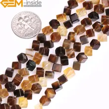 4 мм коричневый куб натуральный агат бусины DIY свободные бусины для изготовления ювелирных изделий прядь 15 дюймов