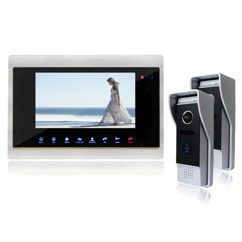 Homefong Touch Screen 7 Video font b Door b font Phone Doorbell Intercom Kit Support SD
