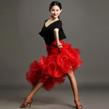 black red woman latin dance dress to dance women latin dress fringe tango dress Latina salsa dress tango dancewear top skrit