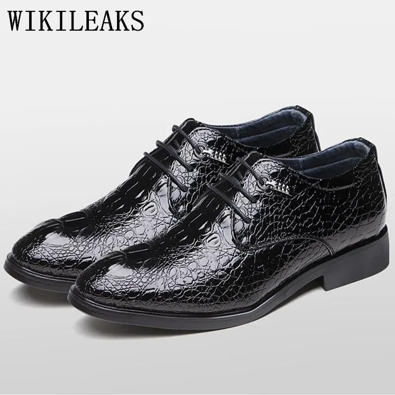 

2019 designer dress oxford shoes for men crocodile skin shoes mens italian croco black wedding shoes luxury brands derbies shoes