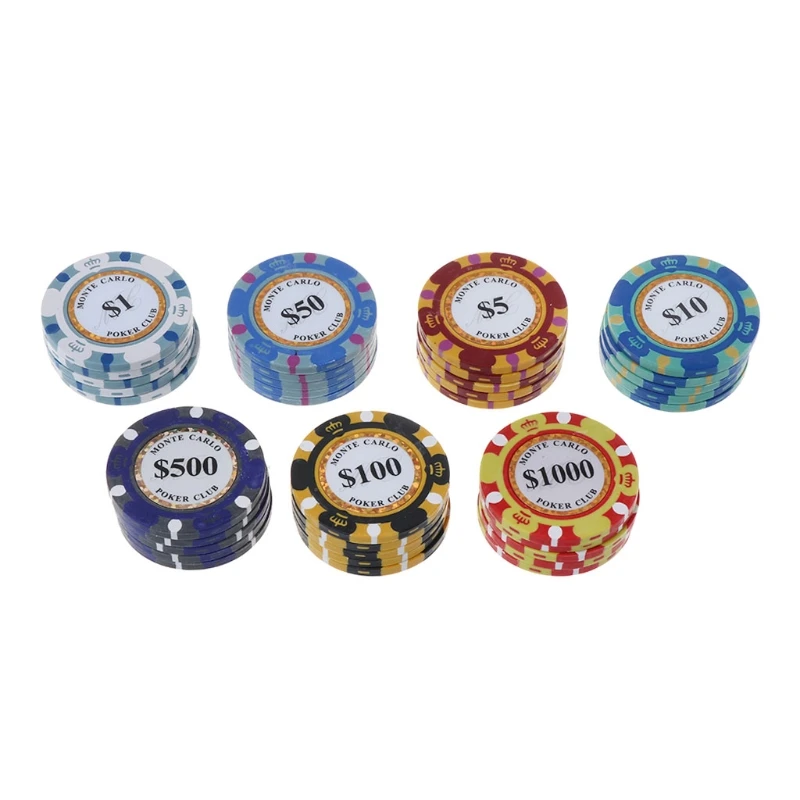

5pcs Poker Chips Clay Casino Coins 14g Texas Hold'em Baccarat Card Protector 4cm