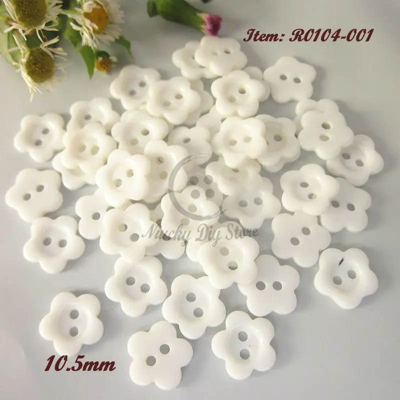 

10.5mm ( 17L 7/16" ) 2 holes white plum flower resin buttons baby clothing sewing Buttons for decoratiom / Craft / Scrapbooking