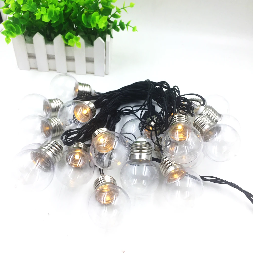 20 Bulb Clear Globe Lamp 6M Waterproof String Lights Outdoor Backyard Patio Garden AC 110V-220V EU US Plug Garland String Light (5)