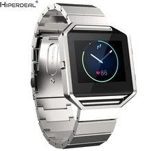 HIPERDEAL часы бампер рамка чехол+ Stailess стальной браслет ремешок для Fitbit Blaze