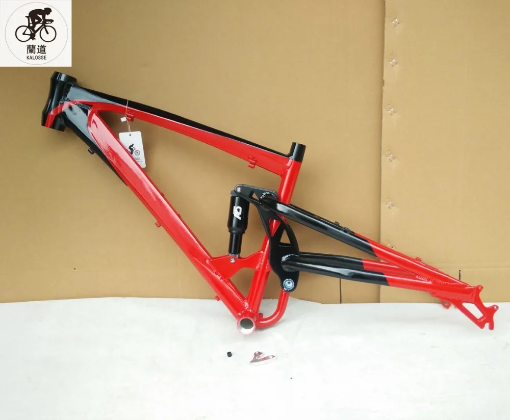 Kaloss cadre de vélo de descente à suspension pneumatique, pneus de 26x4.0 pouces, vtt large