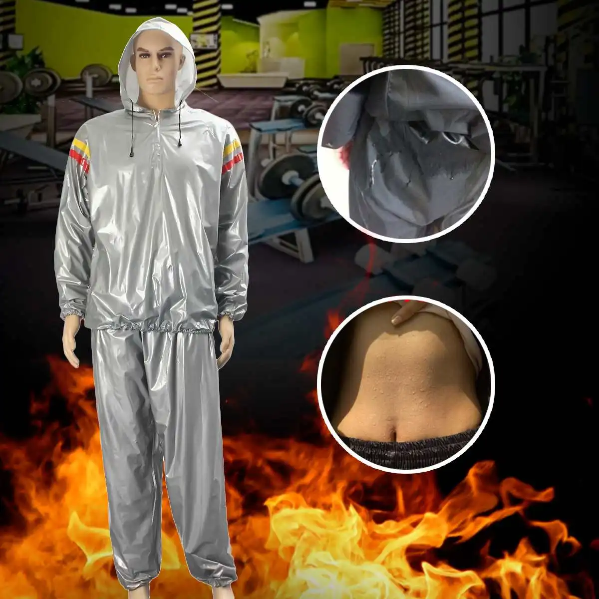 

Heavy Fitness Weight Loss Sweat Sauna Suit Exercise Gym Anti-Rip for Women Men