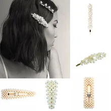 Модные женские заколки для волос с жемчугом заколка для волос для женщин Элегантная заколка для волос с бижутерией