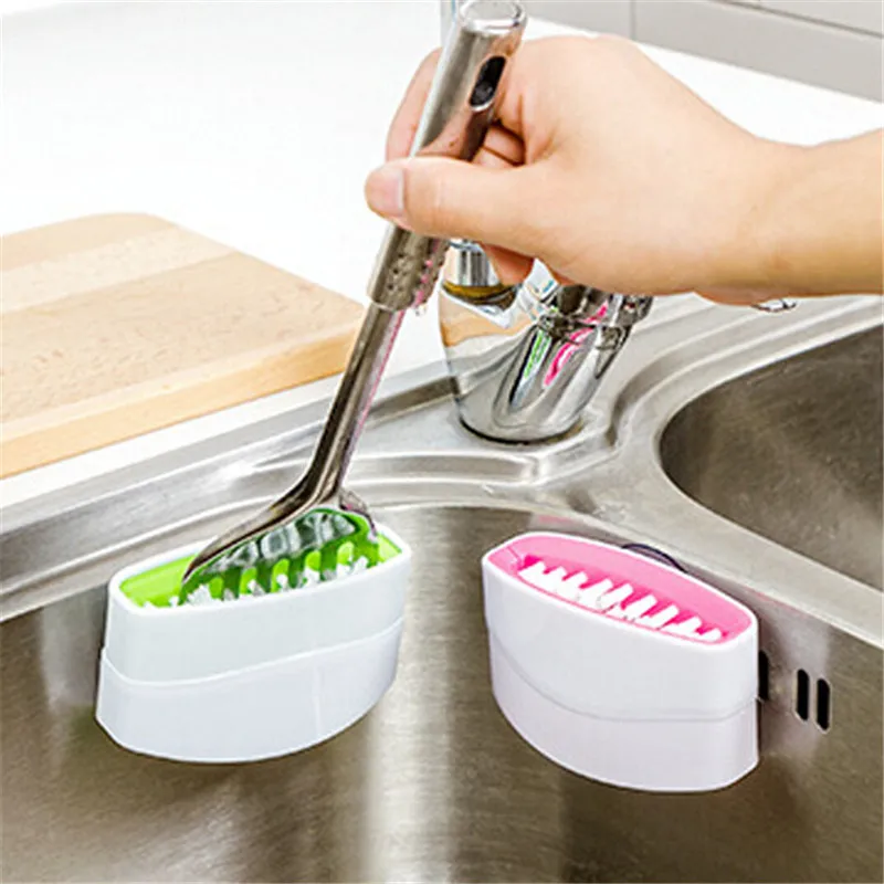New Kitchen Cleaning Brush Cleaner Helper Cooking Tools Cutlery Cleaner Knife Fork Spoon Brush