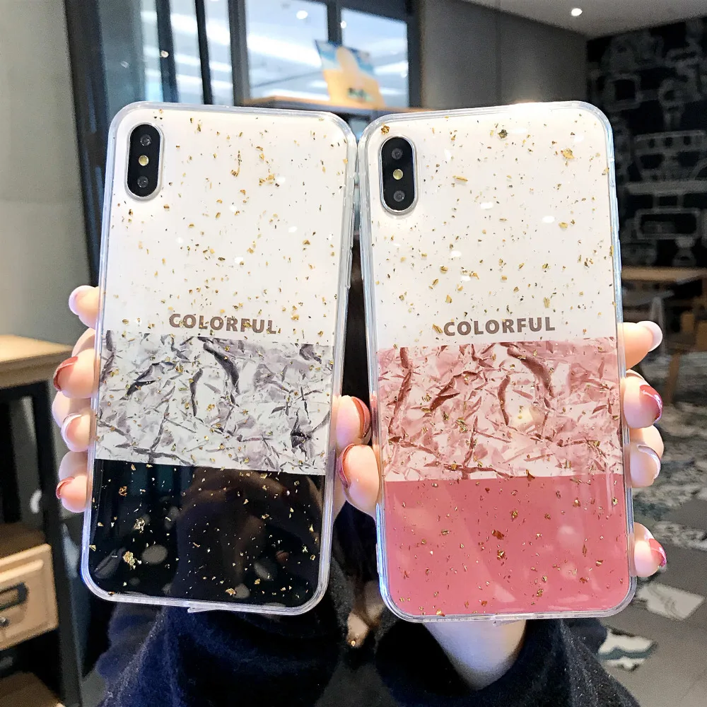 

Luxury Shockproof Glitter TPU Phone Case For iphone 6 6s 7 8 Plus Soft Silicon Protective Cover Coque For iphone X XR XS MAX