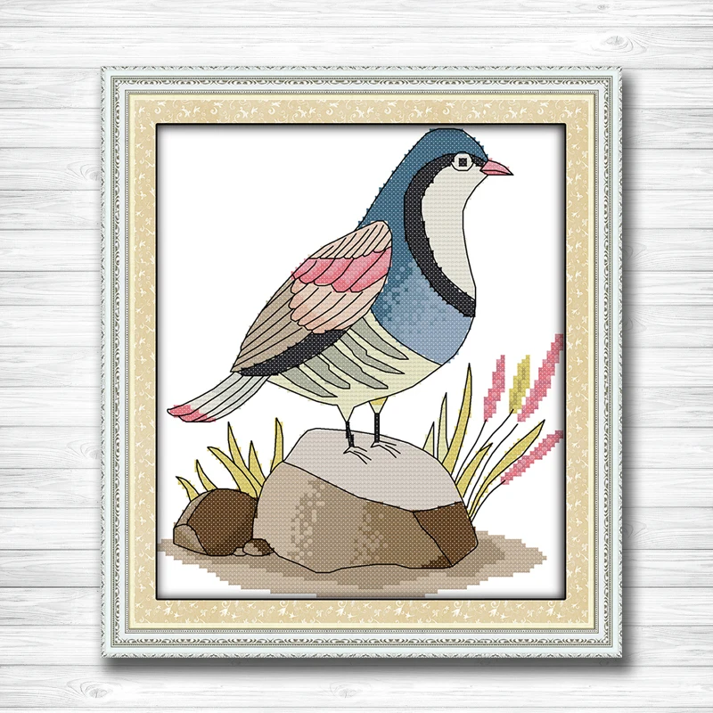

A bird on the stone paintings 14CT 11CT counted cross stitch kits embroidery set Needlework Set chinese cross stitch Home decor
