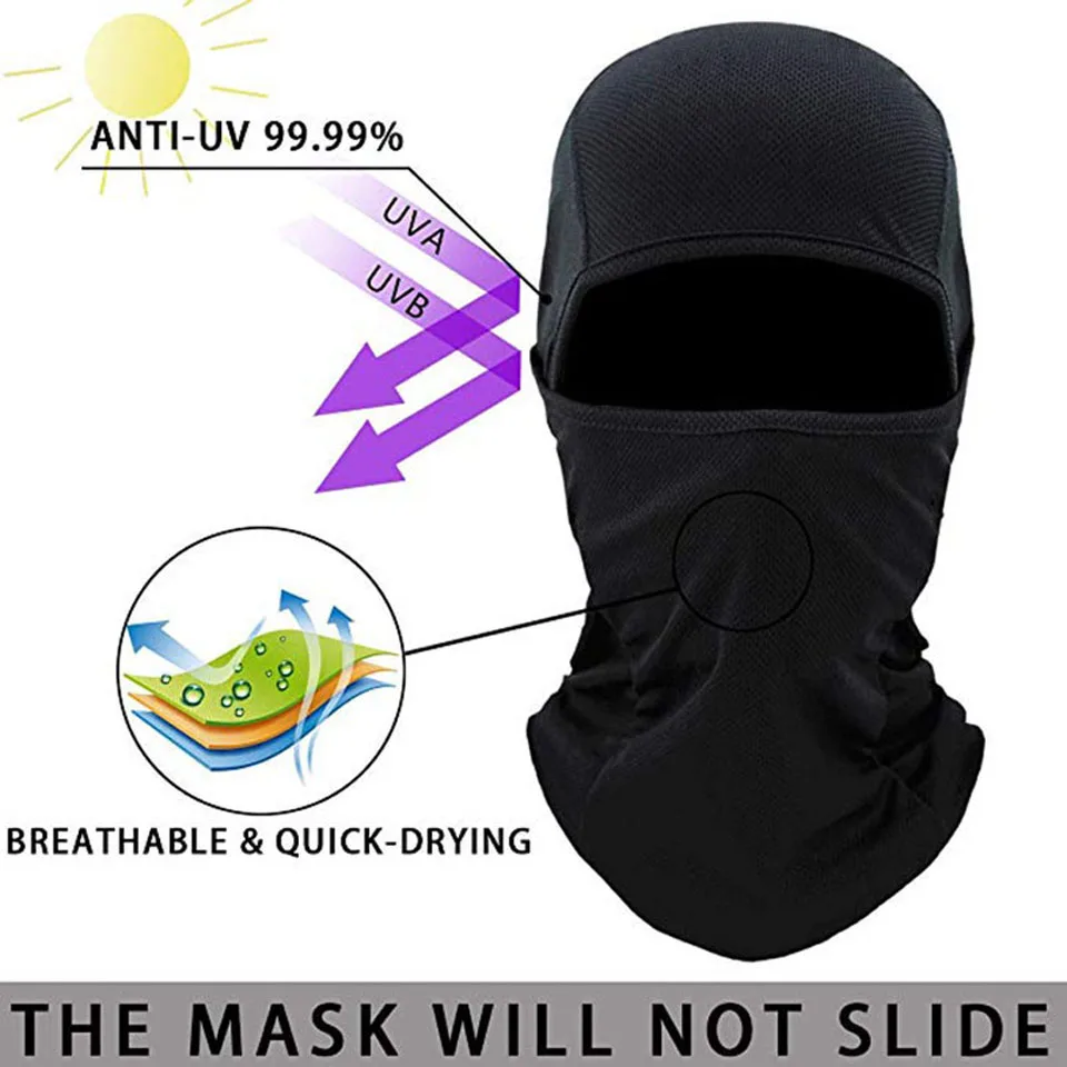 Маска для лица для мужчин и женщин ветрозащитный Лыжная маска дышащий материал, впитывающий влагу тактическая Балаклава летний солнцезащитный капюшон для спорта на открытом воздухе Велоспорт