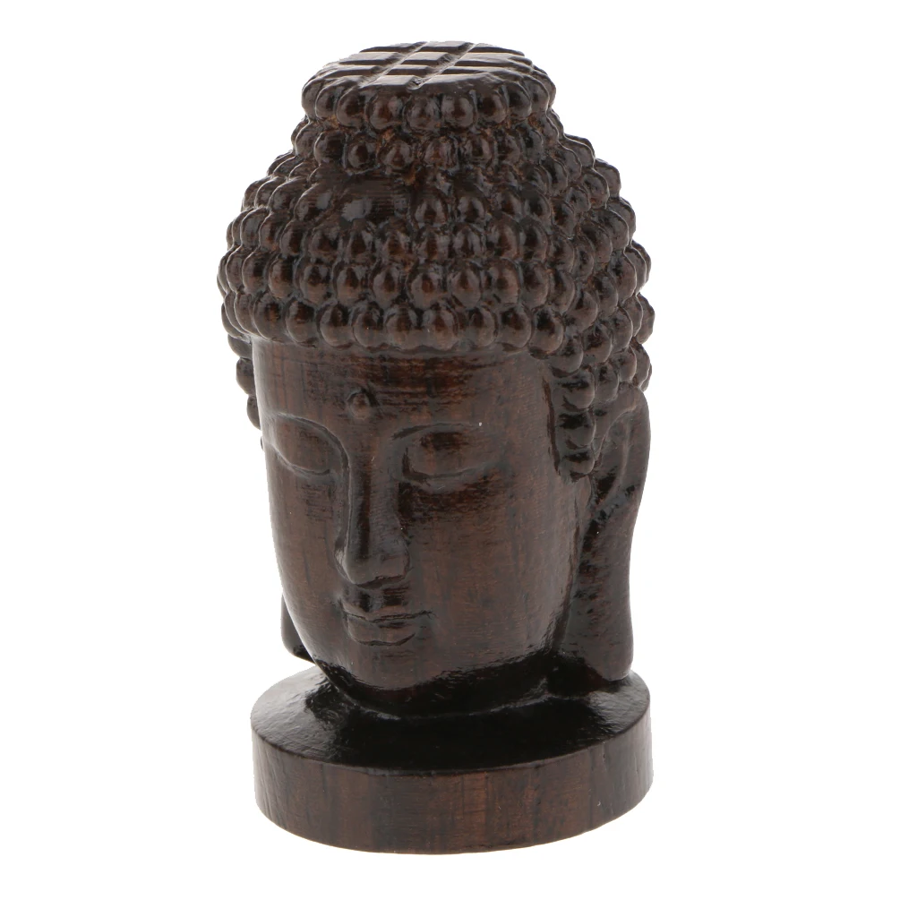Wood Glazed Buddhist Buddha Statue Decor Fengshui Ornament Figurine Model Home Garden Shop Office Display