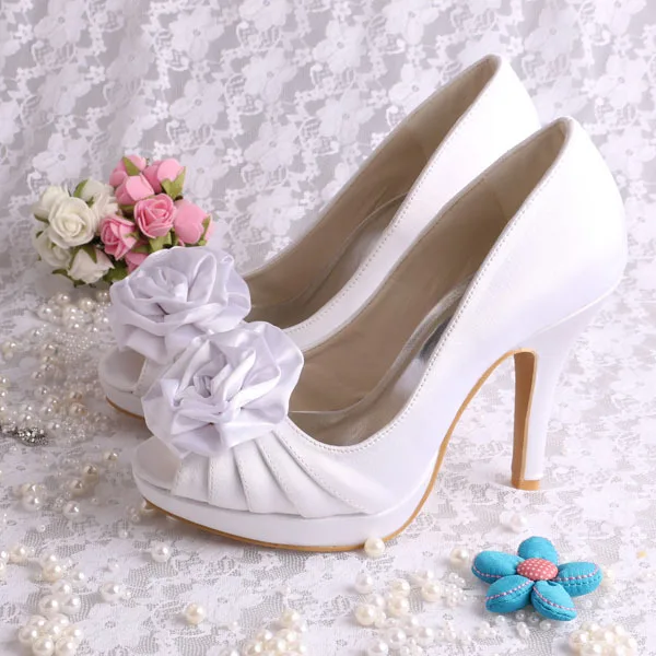 Custom Handmade Drop/Free Shipping Wedding High Heel Flower Sandals